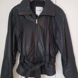 Marc Jacobs Black Leather Coat, Women's Medium